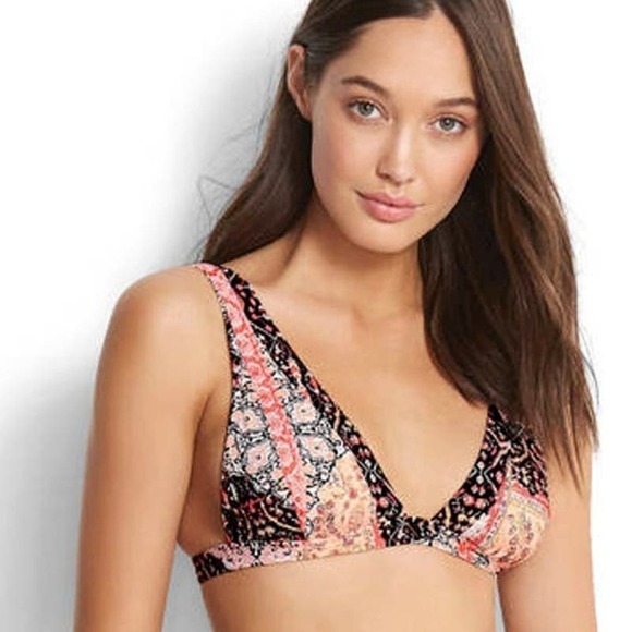 Seafolly Women's Fixed Longline Moroccan Moon Triangle Bikini Top Sz 4 B… - Picture 1 of 6